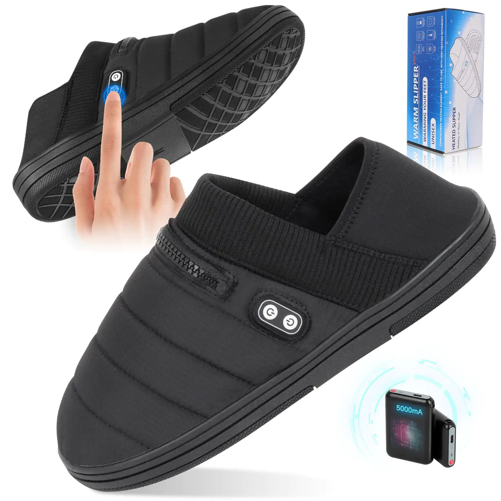 Heated Slippers BIAL Unisex Electric Heating Pad for Feet Rechargeable Battery Shoes Cordless Heat Foot Warmer Feet Warmer Winter Slippers Cold Weather Slippers for Men Women